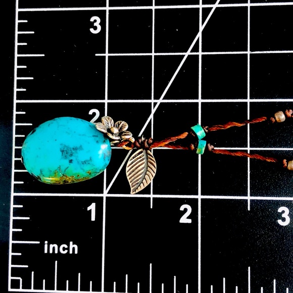 Vintage Natural Turquoise Pendant Necklace - Picture 10 of 14
